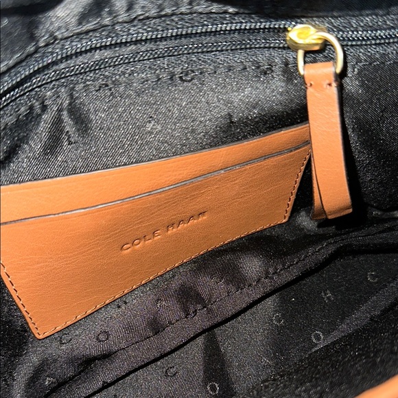 Cole Haan Brown and Gold Crossbody Bag with Elegant Design - Picture 2 of 16
